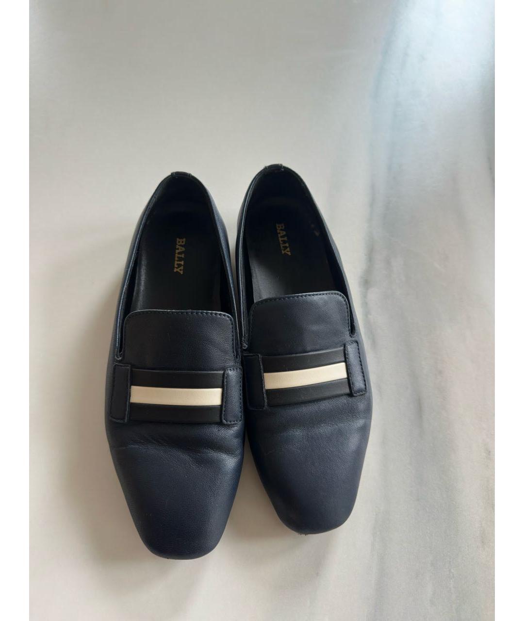 BALLY Темно-синие кожаные лоферы, фото 2