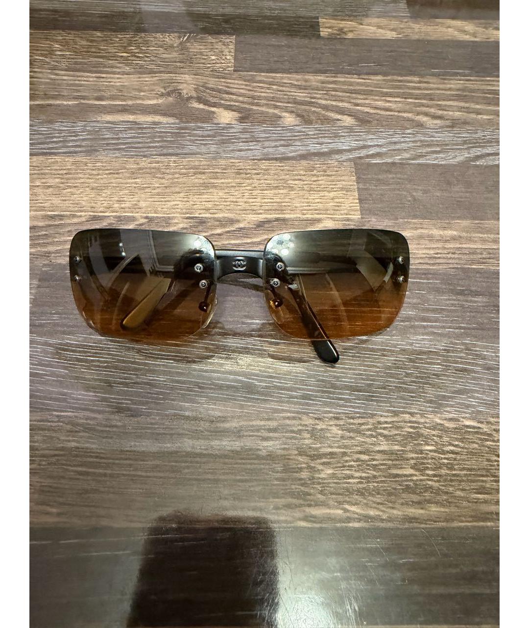 CHANEL Коричневые пластиковые солнцезащитные очки, фото 9