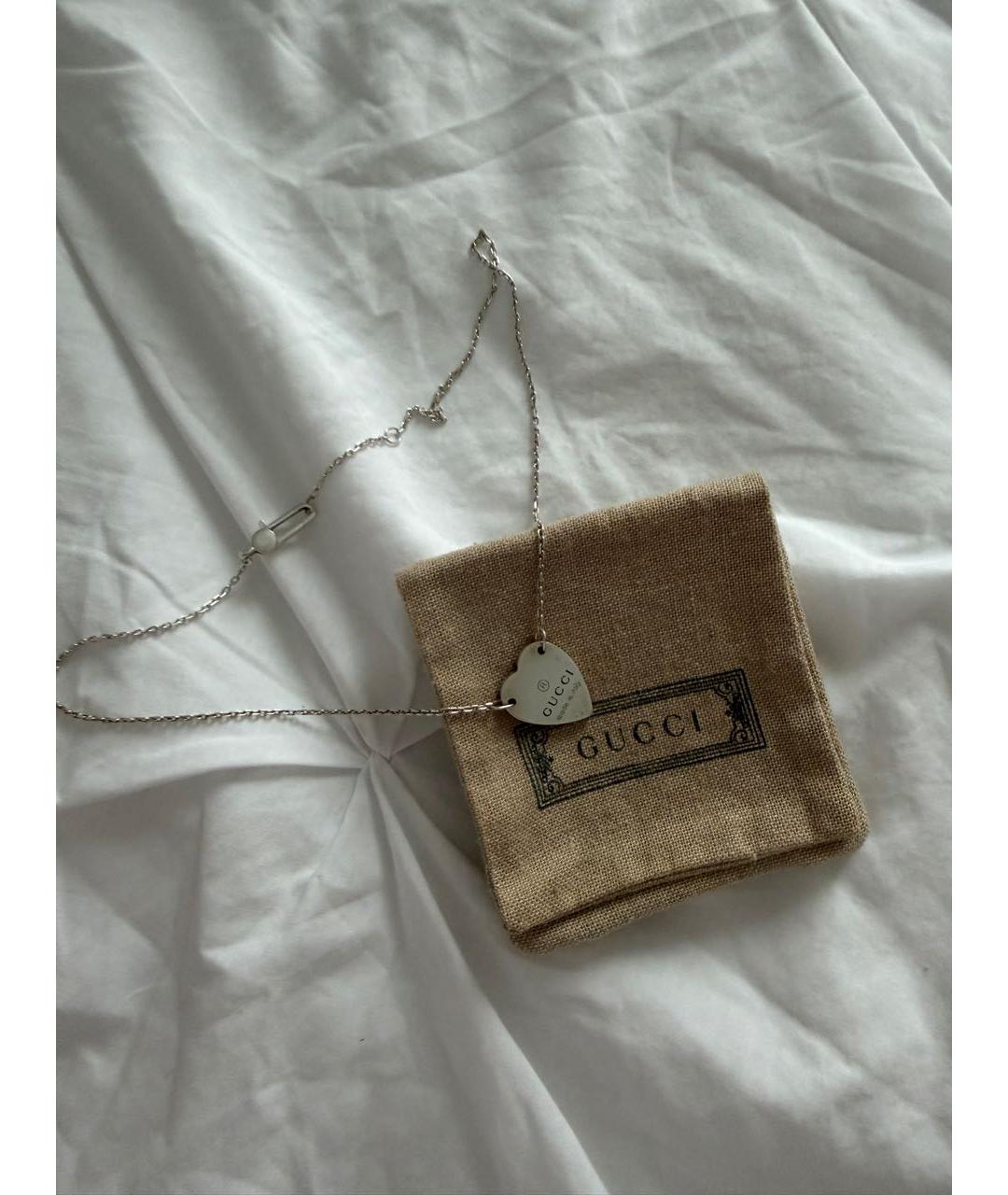 GUCCI Серебряное серебряное колье, фото 3