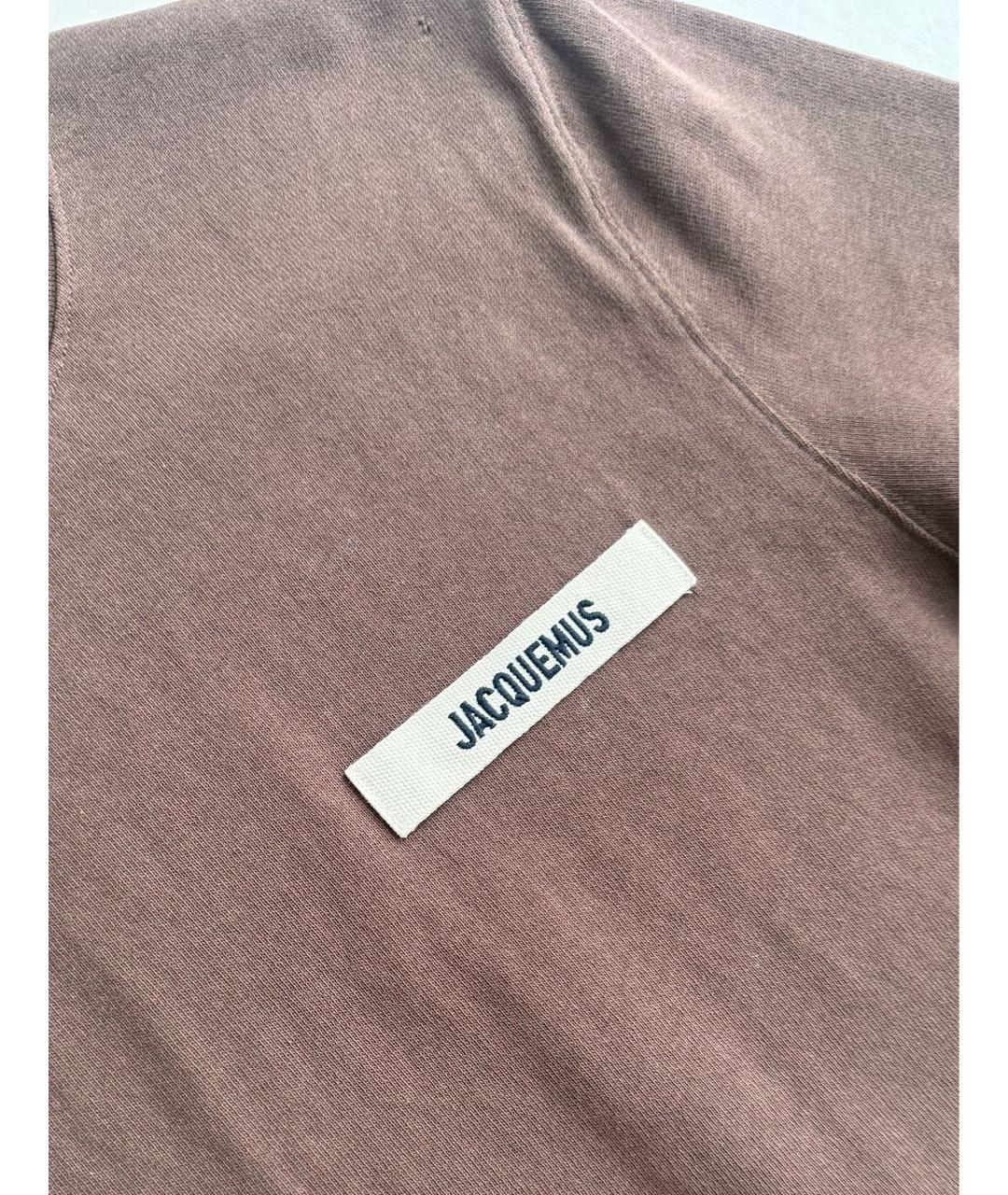 JACQUEMUS Коричневая хлопковая футболка, фото 2