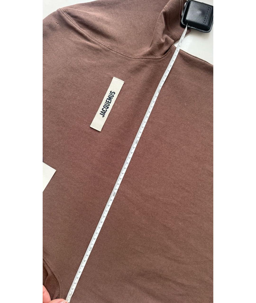 JACQUEMUS Коричневая хлопковая футболка, фото 6