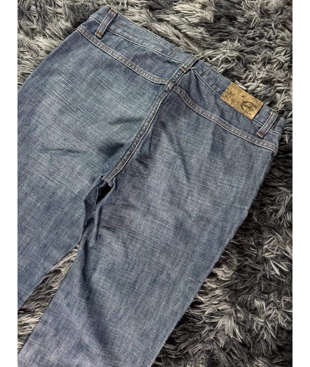 JUST CAVALLI Синие хлопковые прямые джинсы, фото 3