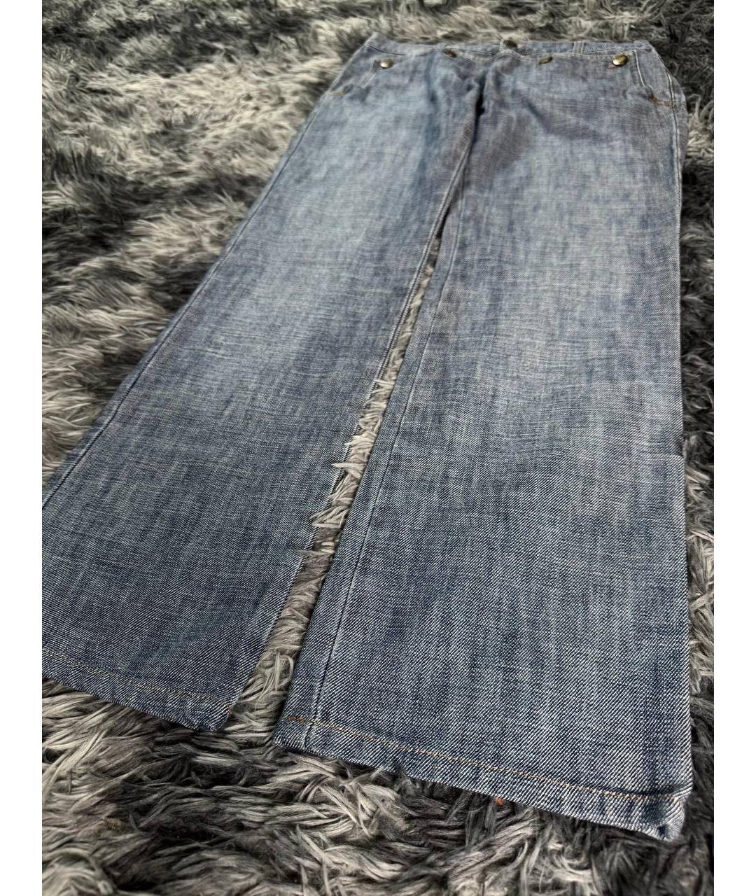 JUST CAVALLI Синие хлопковые прямые джинсы, фото 7