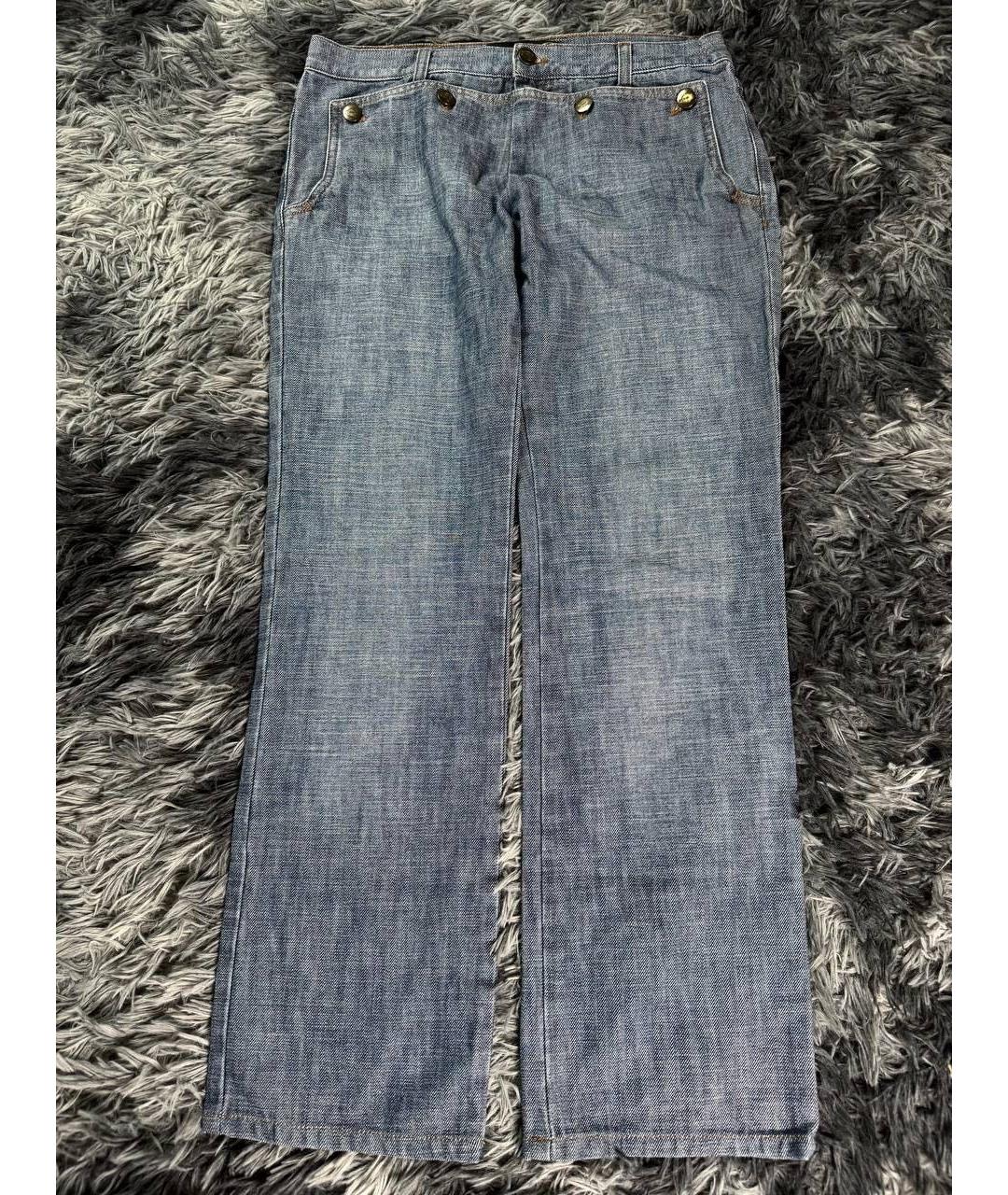 JUST CAVALLI Синие хлопковые прямые джинсы, фото 8