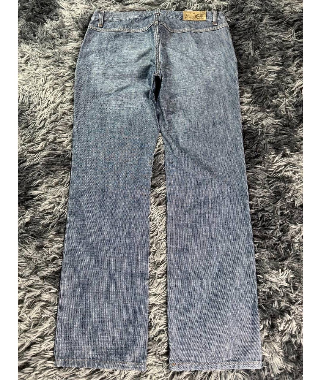 JUST CAVALLI Синие хлопковые прямые джинсы, фото 2