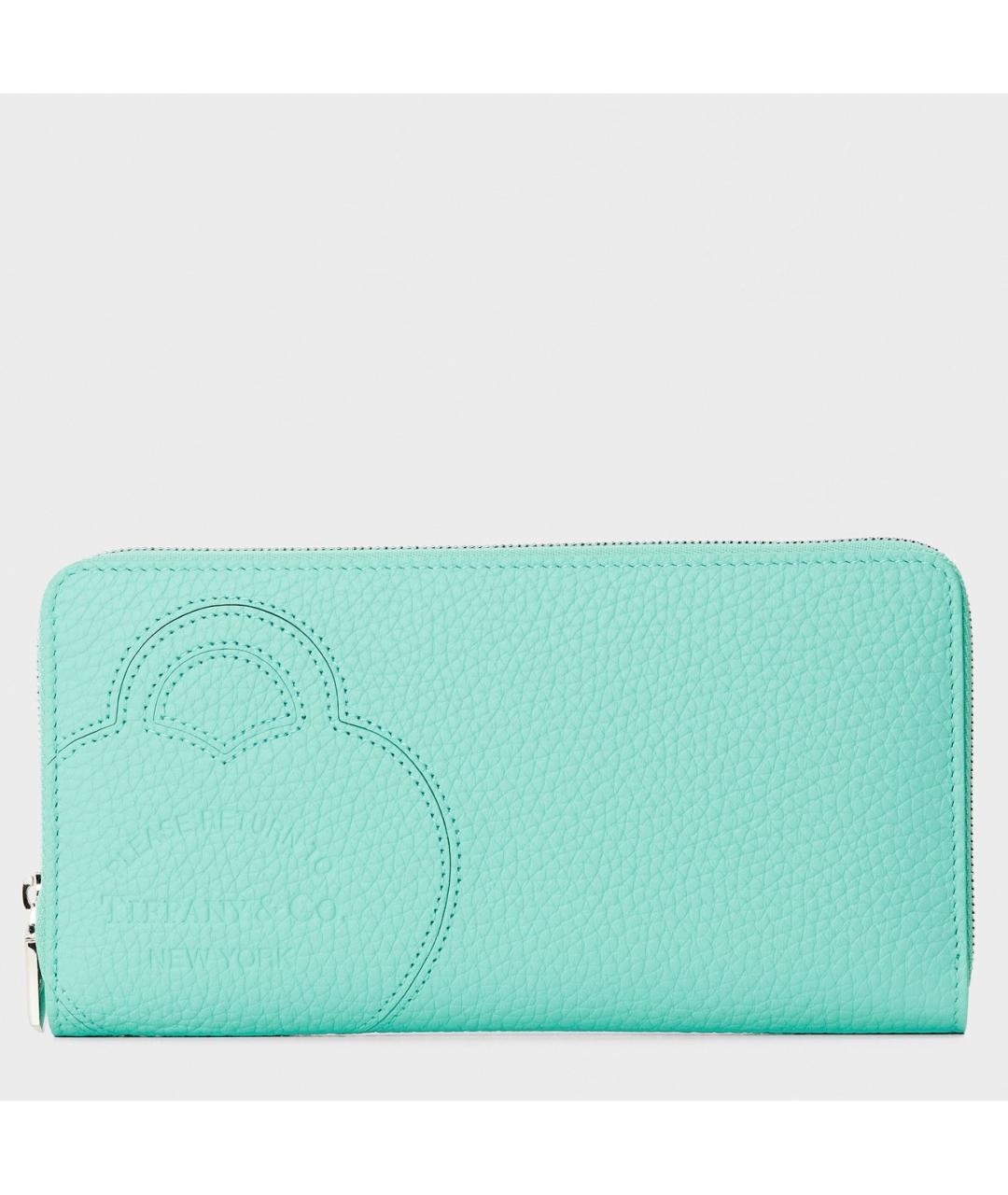 TIFFANY&CO Зеленый кожаный кошелек, фото 5