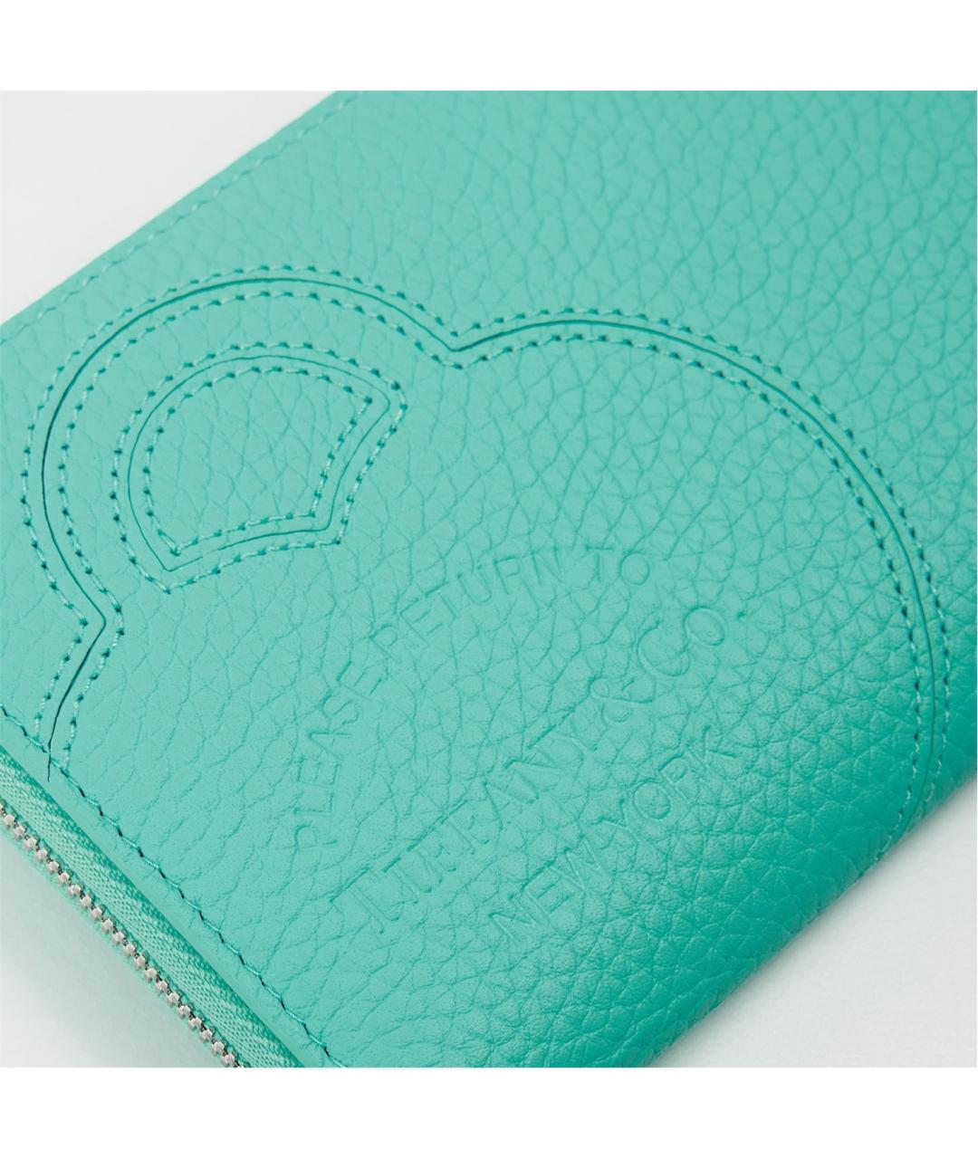 TIFFANY&CO Зеленый кожаный кошелек, фото 4
