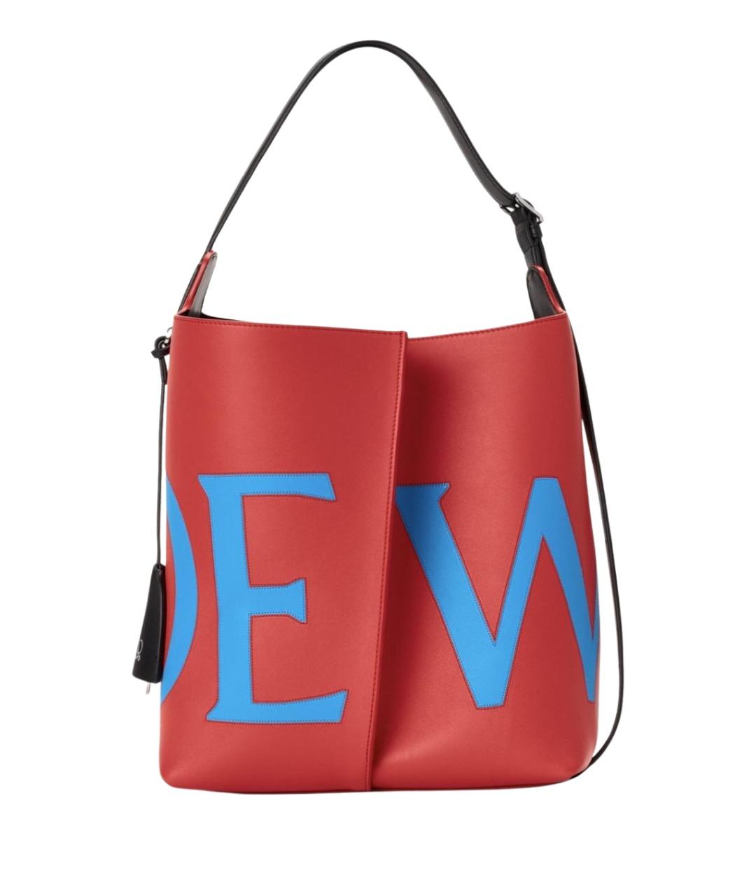 LOEWE Красная кожаная сумка тоут, фото 1