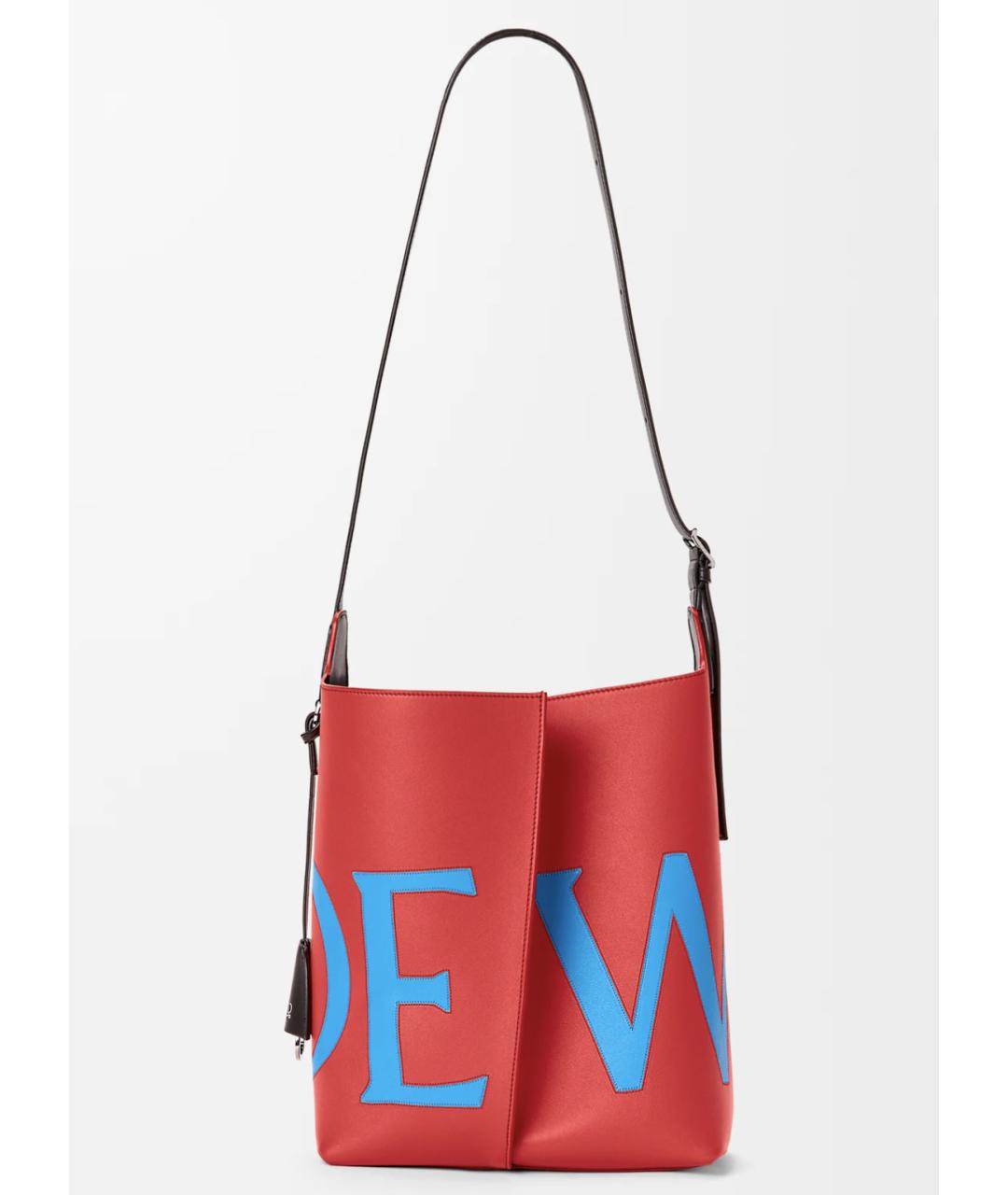 LOEWE Красная кожаная сумка тоут, фото 5