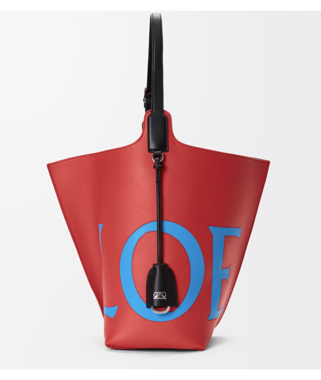 LOEWE Красная кожаная сумка тоут, фото 3