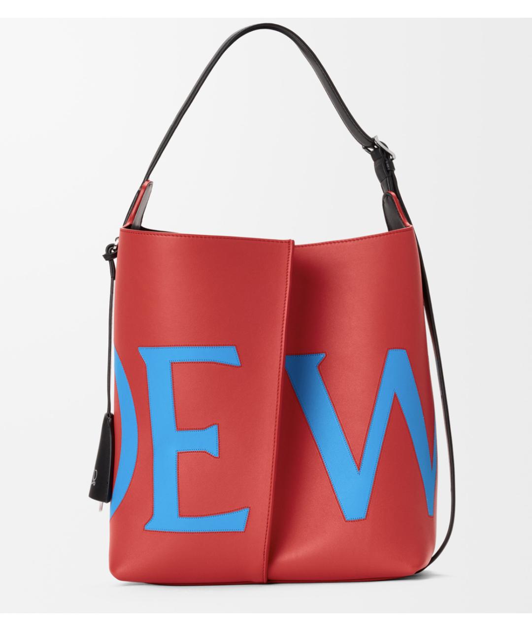 LOEWE Красная кожаная сумка тоут, фото 8