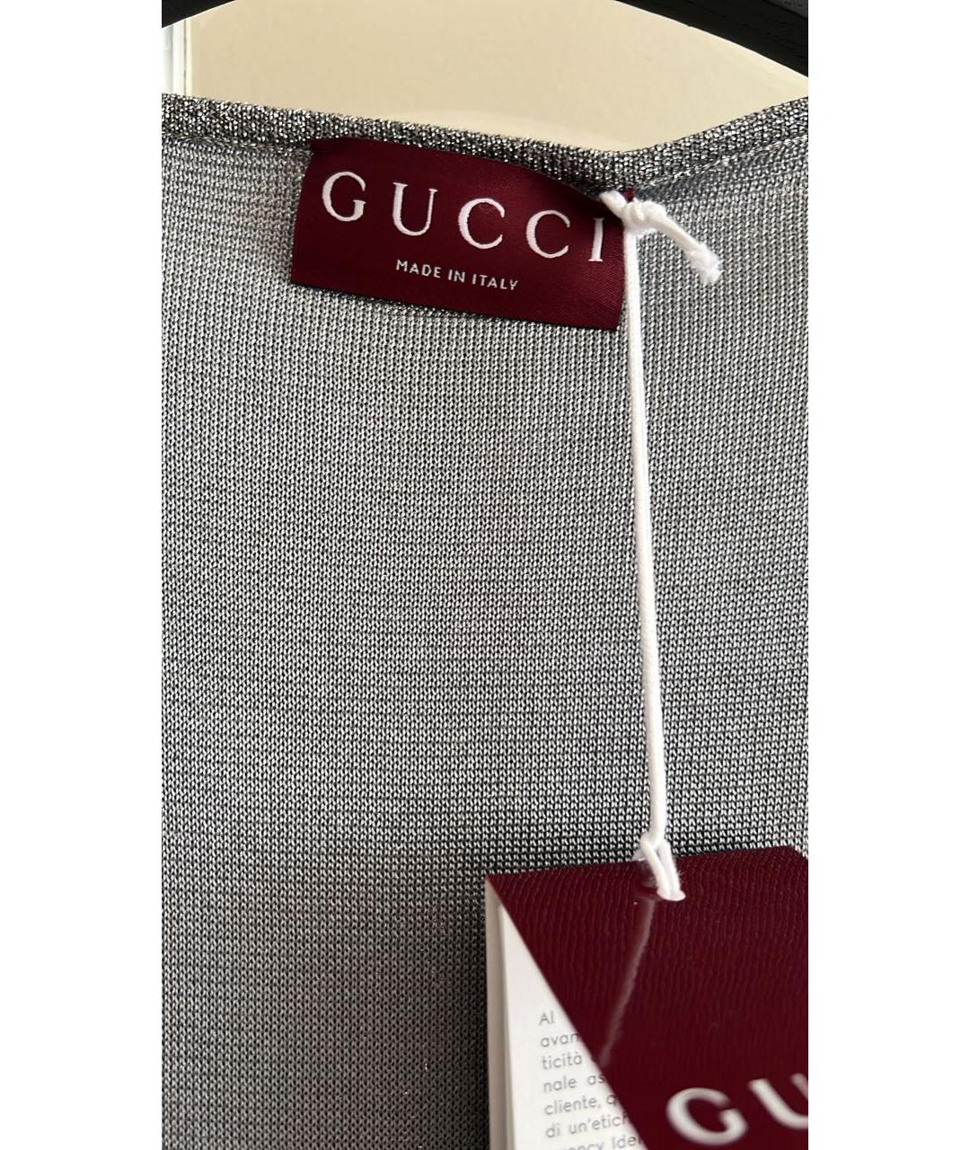 GUCCI Серебряное вискозное повседневное платье, фото 4
