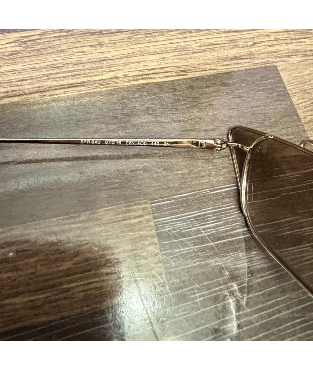 PRADA Золотые металлические солнцезащитные очки, фото 7