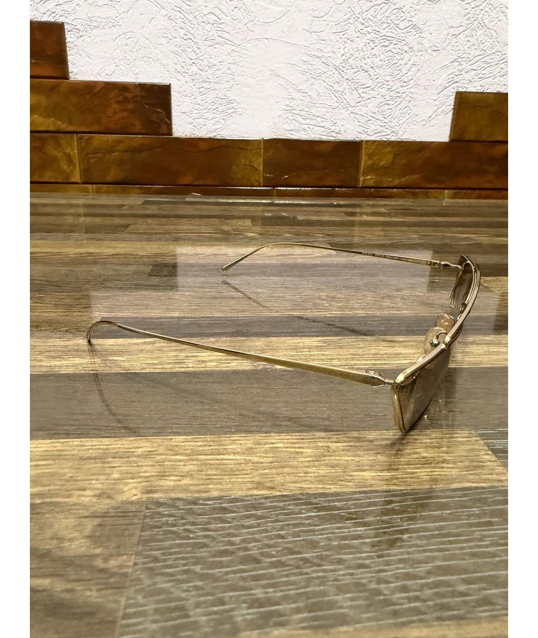PRADA Золотые металлические солнцезащитные очки, фото 2