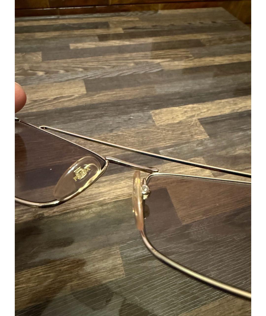 PRADA Золотые металлические солнцезащитные очки, фото 6
