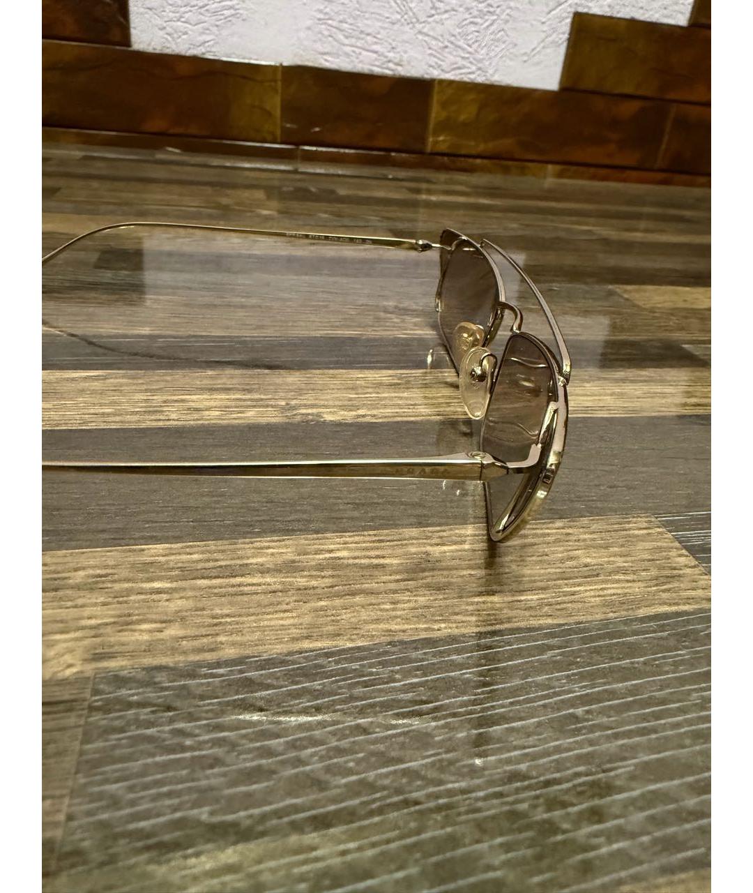 PRADA Золотые металлические солнцезащитные очки, фото 3