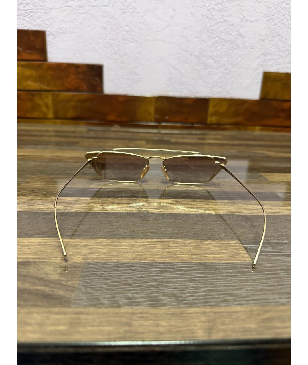 PRADA Золотые металлические солнцезащитные очки, фото 8