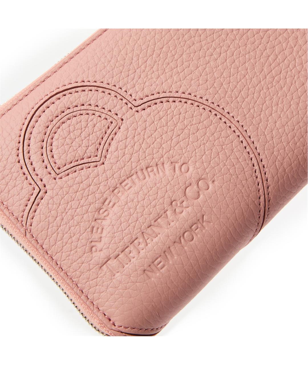 TIFFANY&CO Розовый кожаный кошелек, фото 3