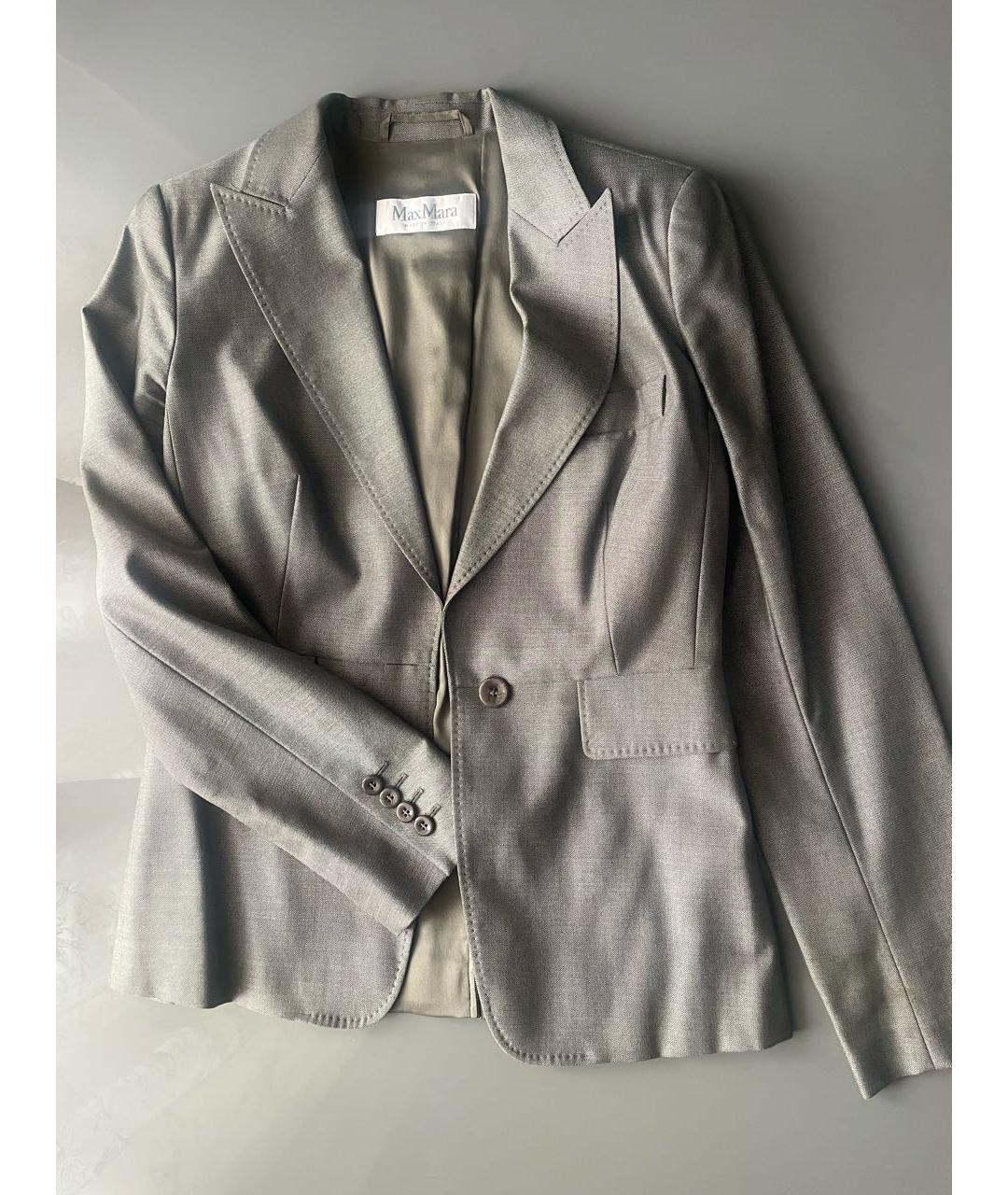 MAX MARA Серый шерстяной костюм с юбками, фото 9