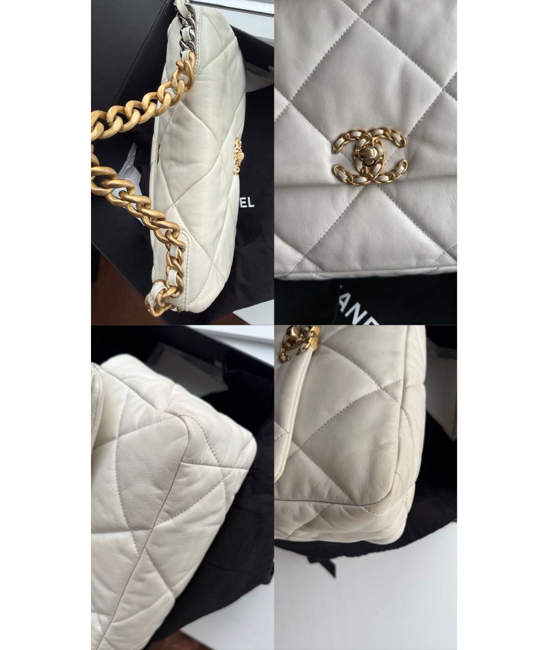 CHANEL Белая кожаная сумка через плечо, фото 2