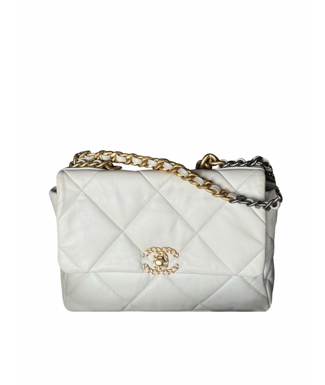 CHANEL Белая кожаная сумка через плечо, фото 1