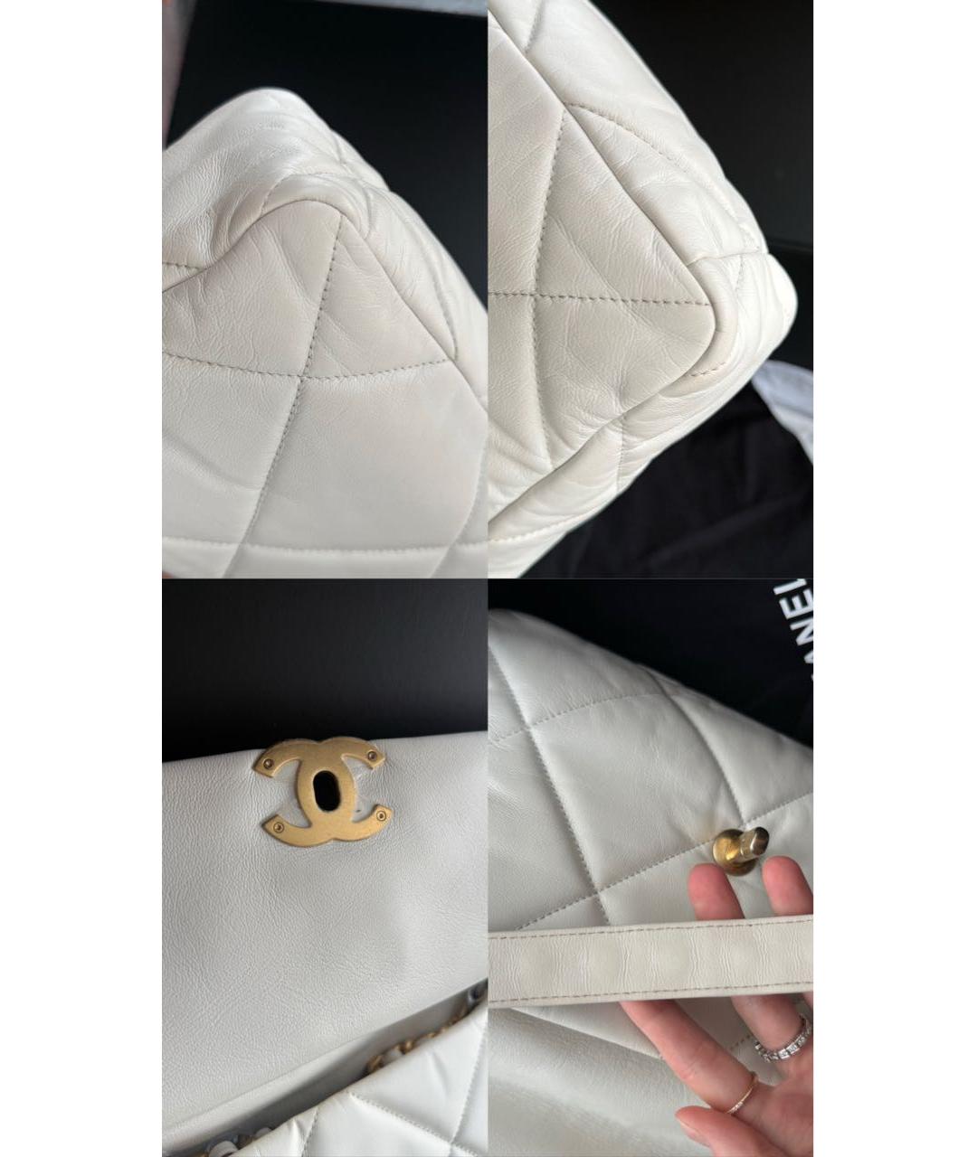 CHANEL Белая кожаная сумка через плечо, фото 6