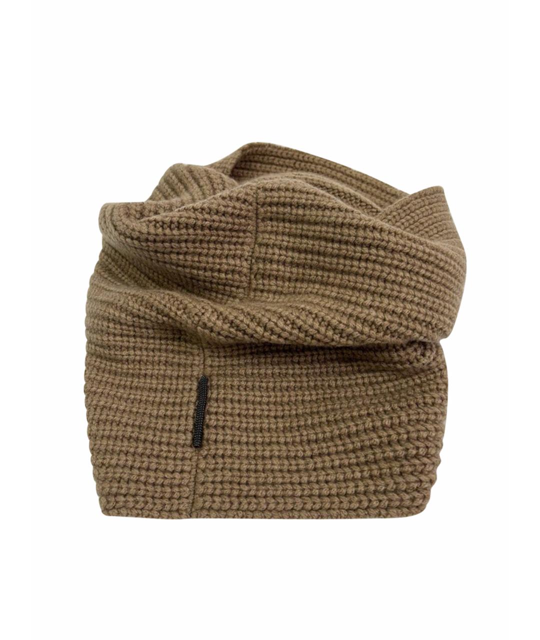 BRUNELLO CUCINELLI Коричневый шарф, фото 1