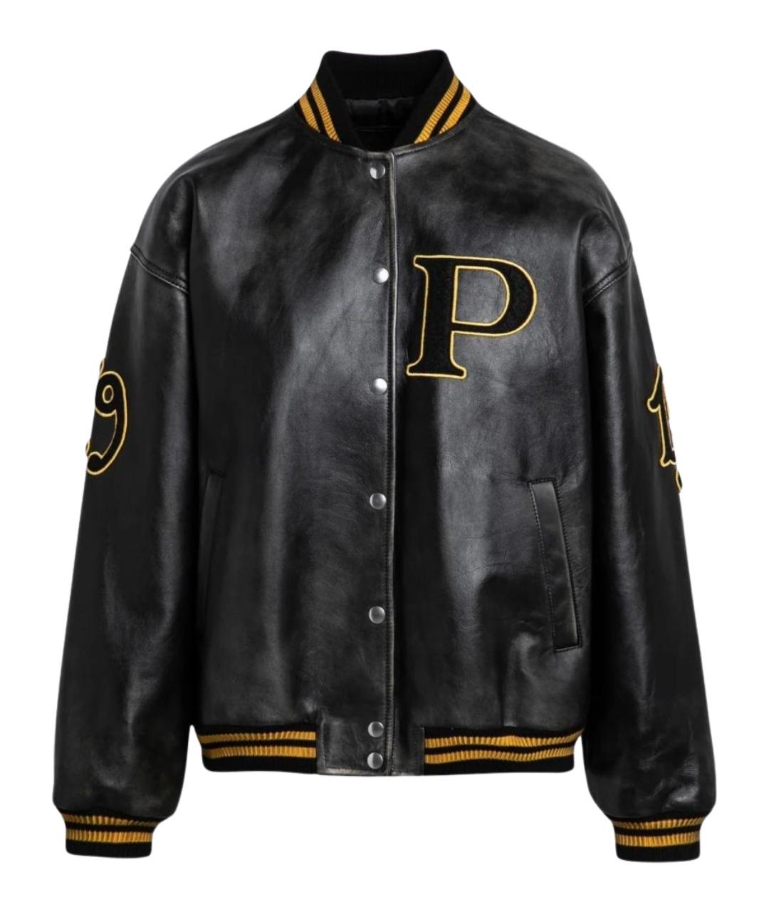 PRADA Черная кожаная куртка, фото 1