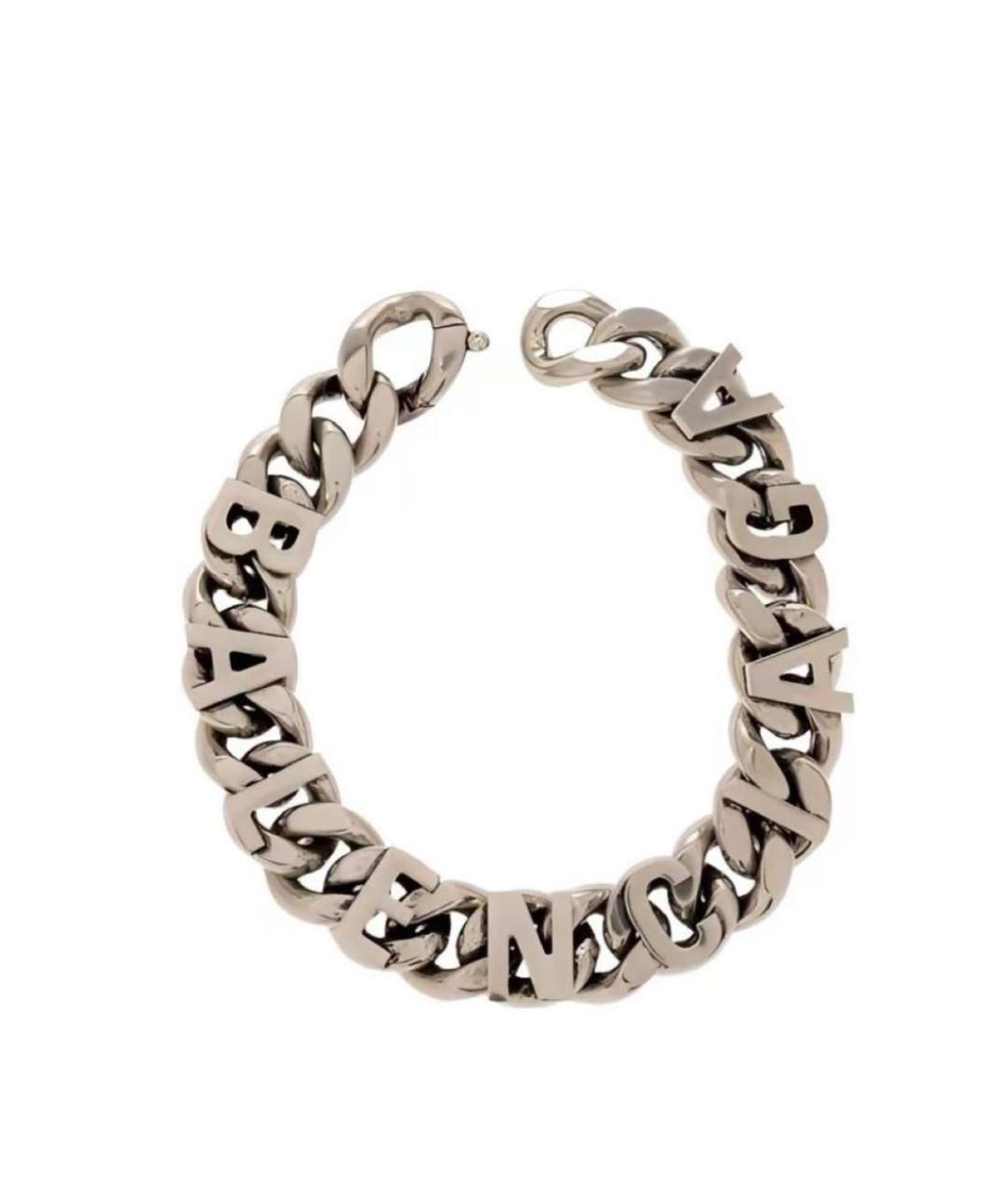 BALENCIAGA Серебрянный металлический браслет, фото 4