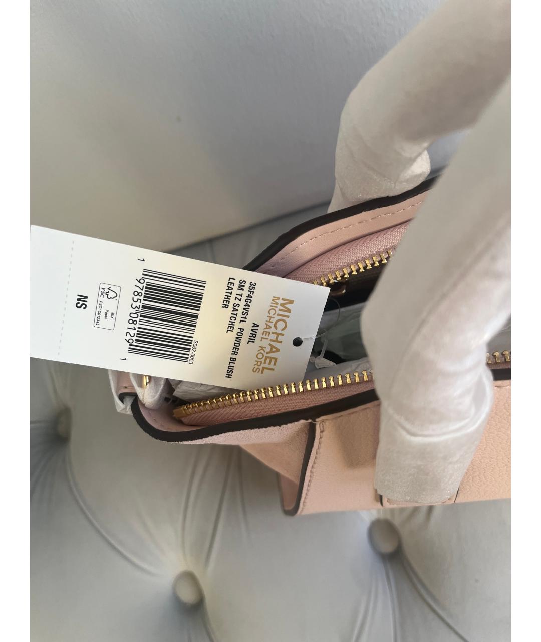 MICHAEL KORS Розовая кожаная сумка с короткими ручками, фото 8