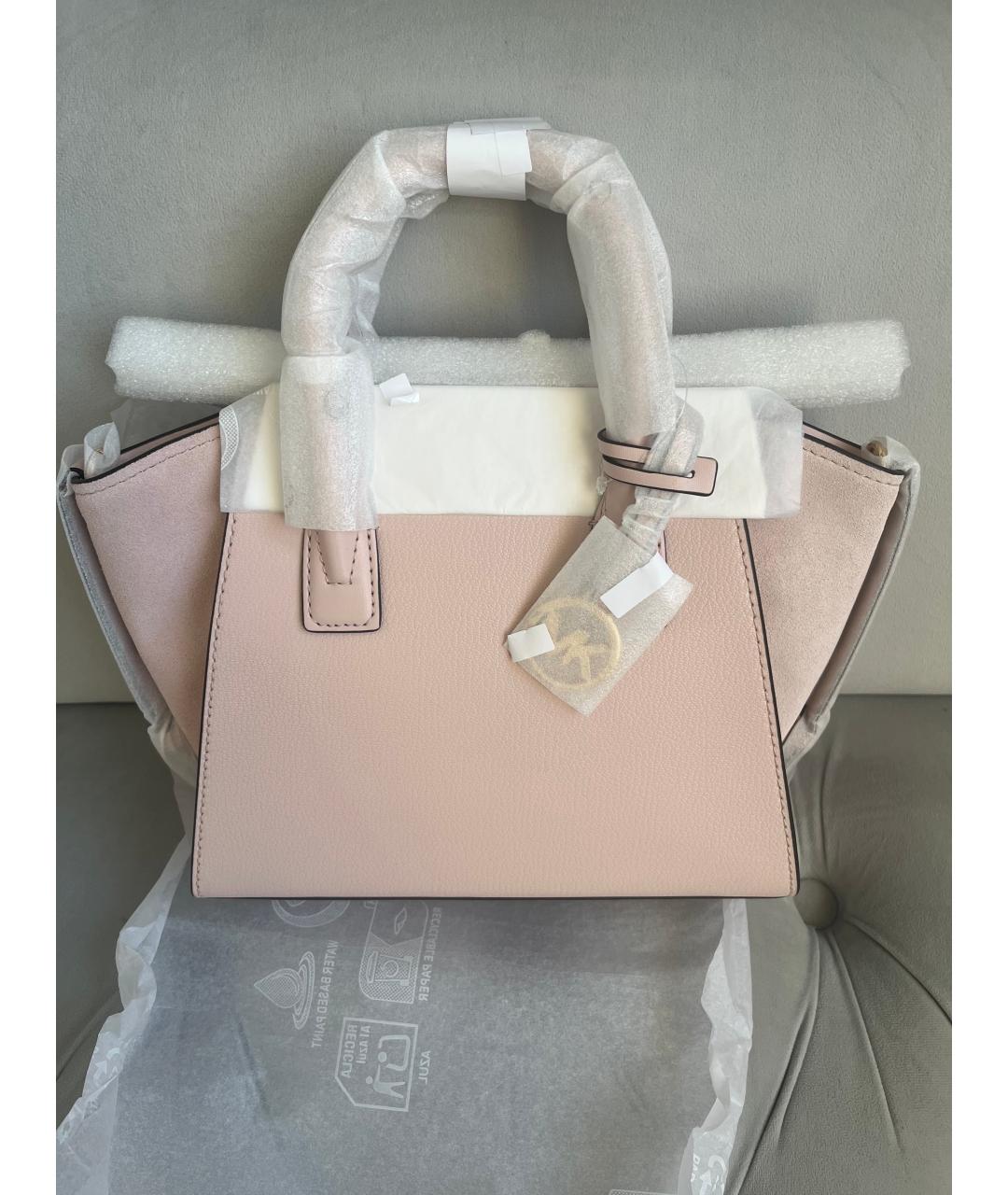 MICHAEL KORS Розовая кожаная сумка с короткими ручками, фото 9