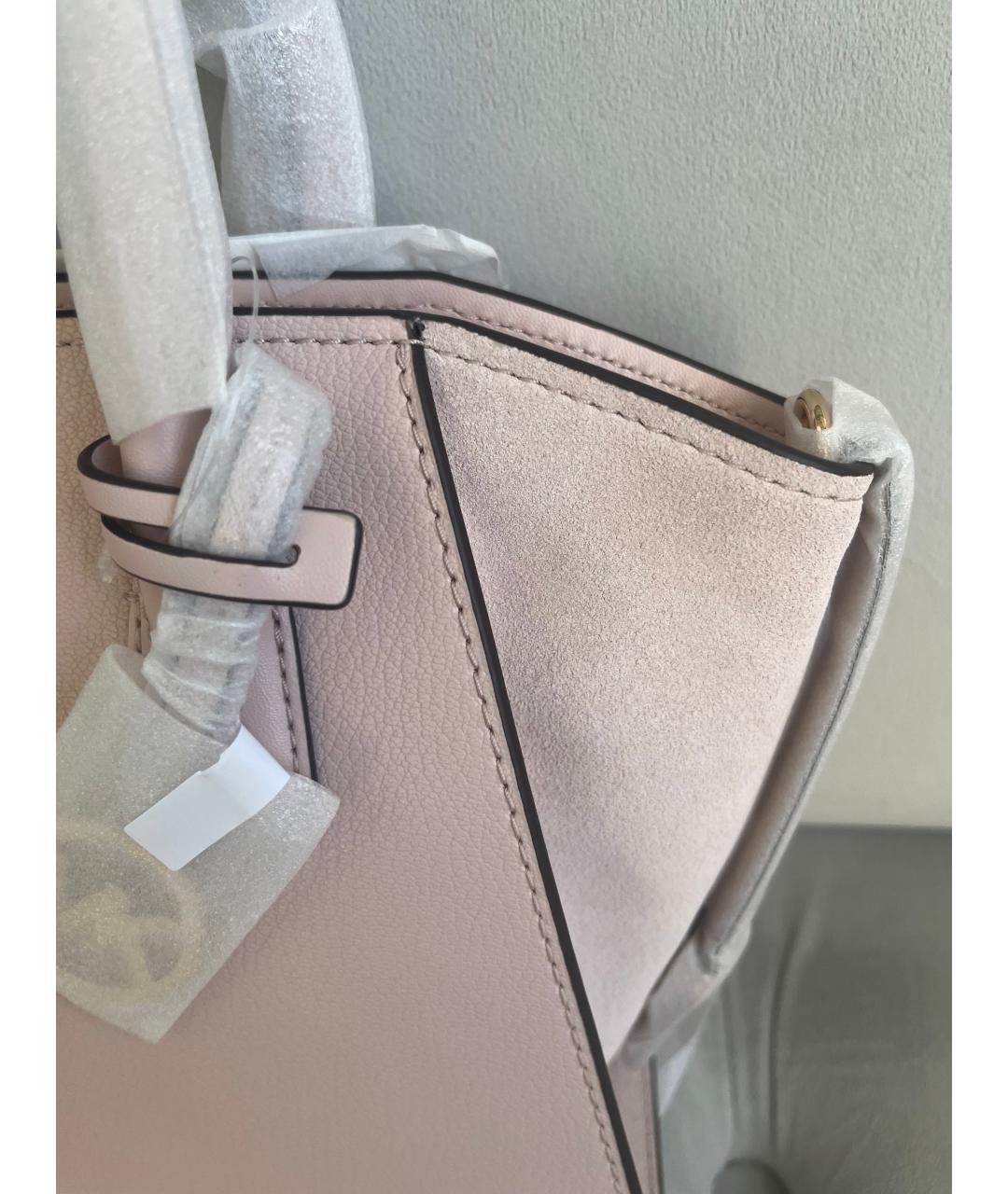 MICHAEL KORS Розовая кожаная сумка с короткими ручками, фото 7