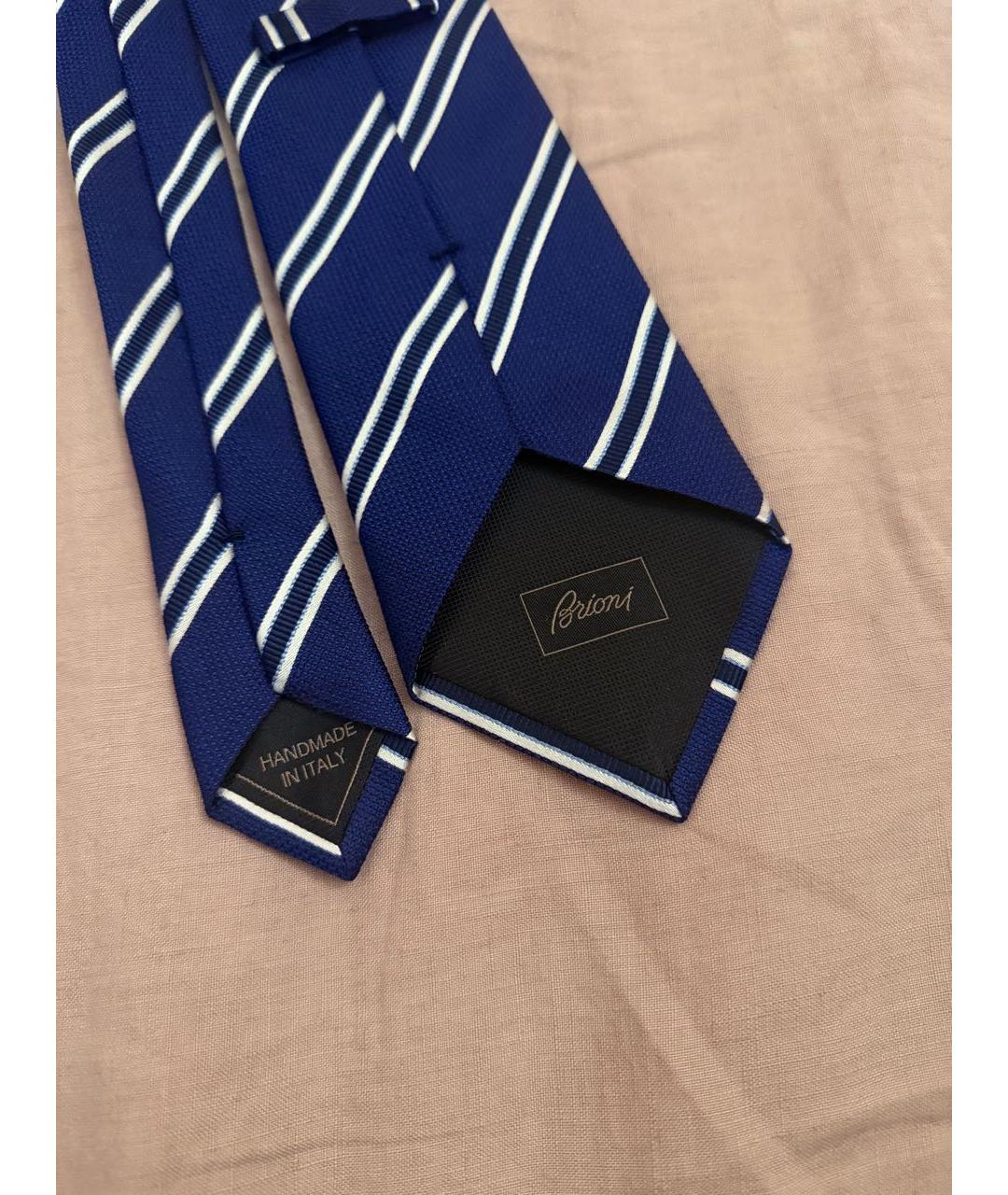 BRIONI Темно-синий шелковый галстук, фото 2