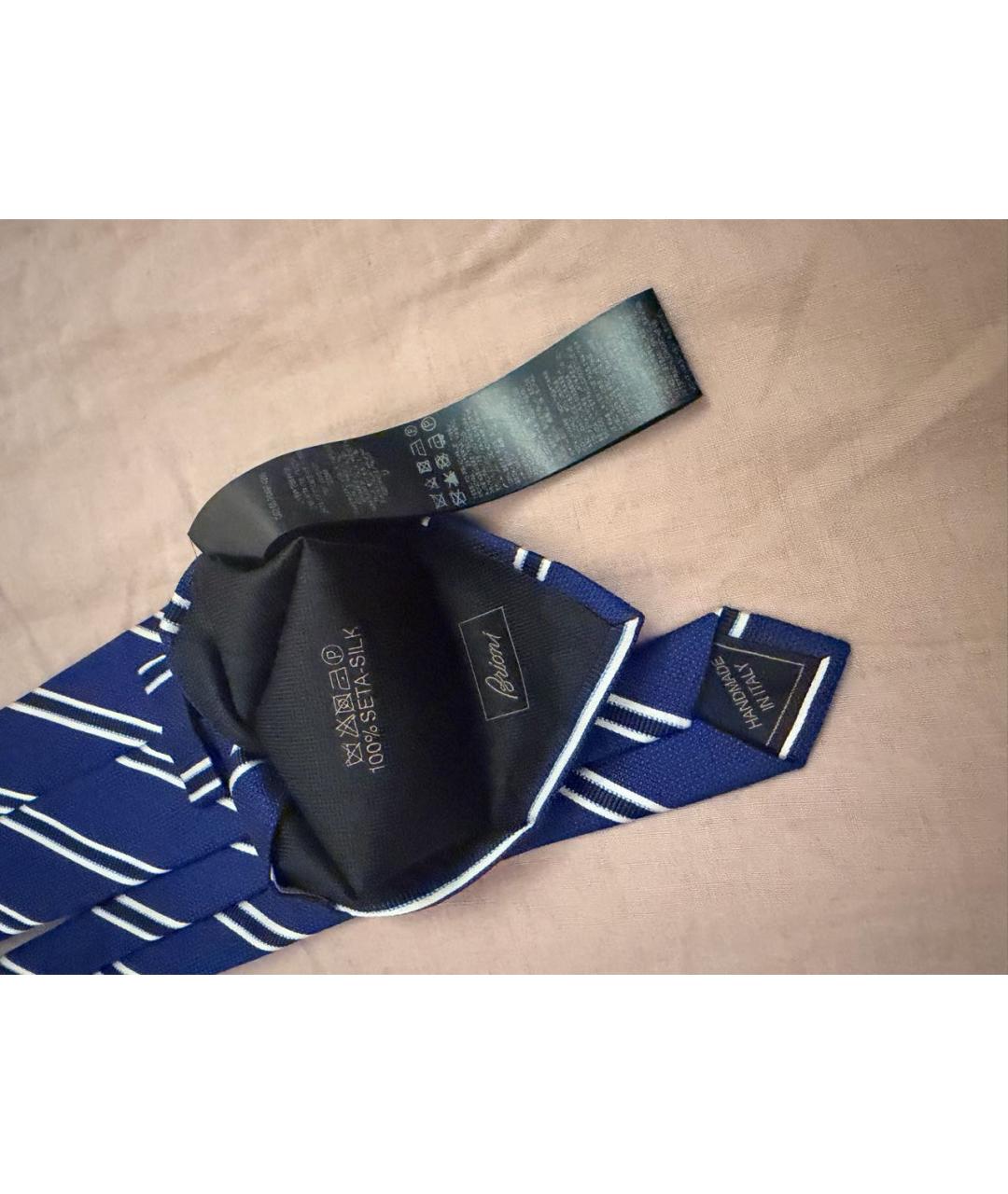 BRIONI Темно-синий шелковый галстук, фото 3