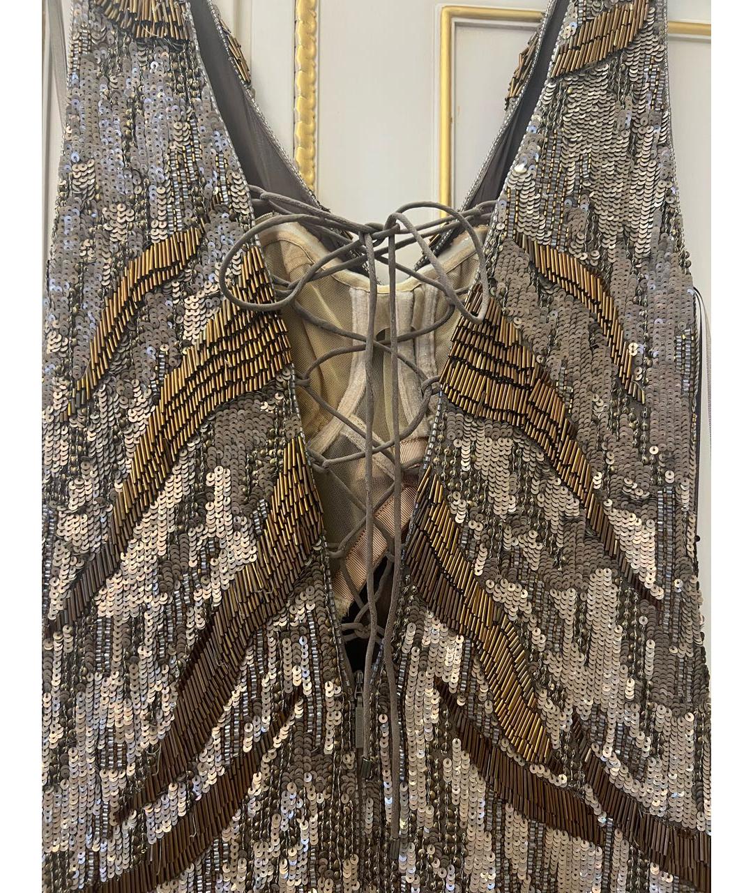 ROBERTO CAVALLI Хаки шелковое вечернее платье, фото 7