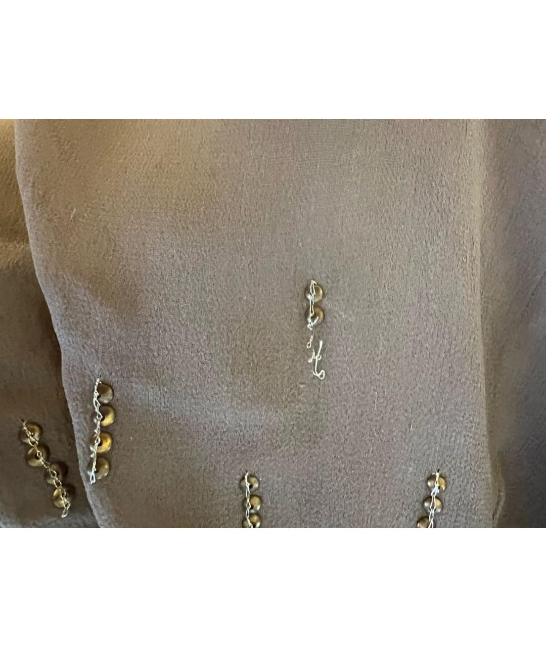 ROBERTO CAVALLI Хаки шелковое вечернее платье, фото 8