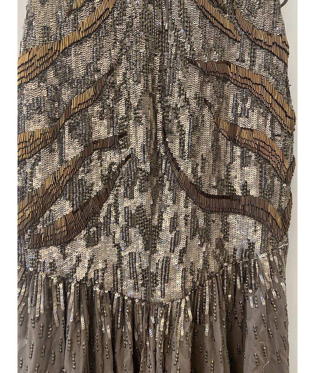 ROBERTO CAVALLI Хаки шелковое вечернее платье, фото 4