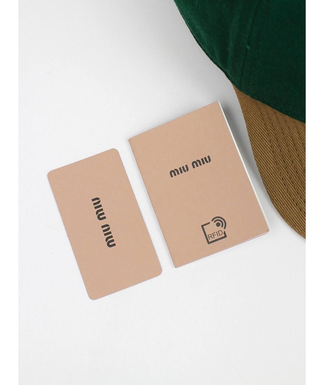 MIU MIU Зеленая хлопковая кепка, фото 5