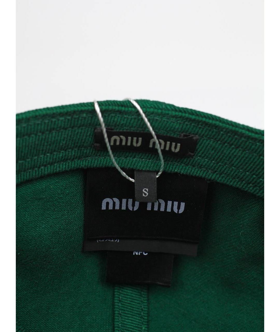 MIU MIU Зеленая хлопковая кепка, фото 6