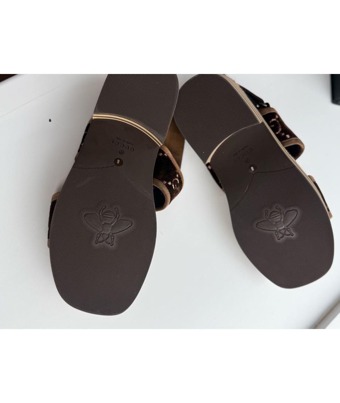 GUCCI Коричневые босоножки, фото 5