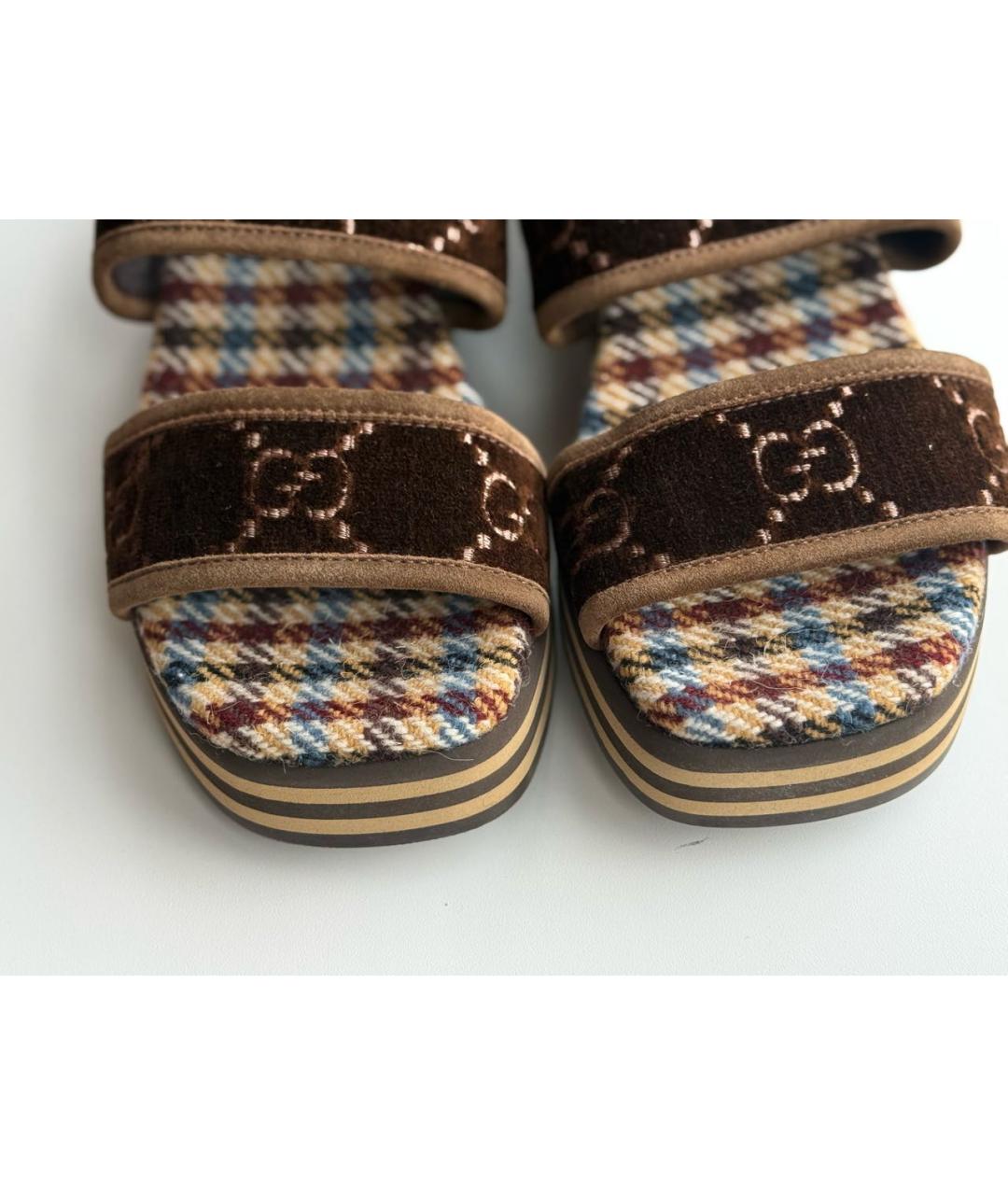 GUCCI Коричневые босоножки, фото 2