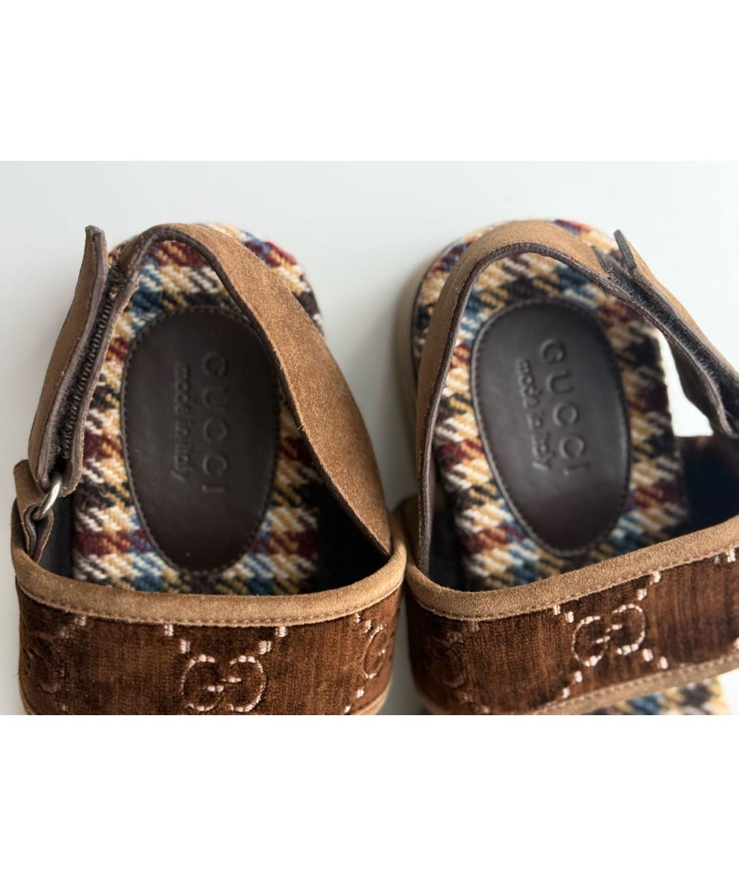 GUCCI Коричневые босоножки, фото 3