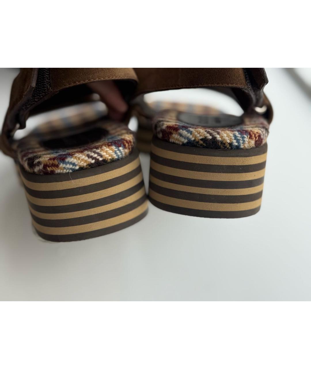 GUCCI Коричневые босоножки, фото 4