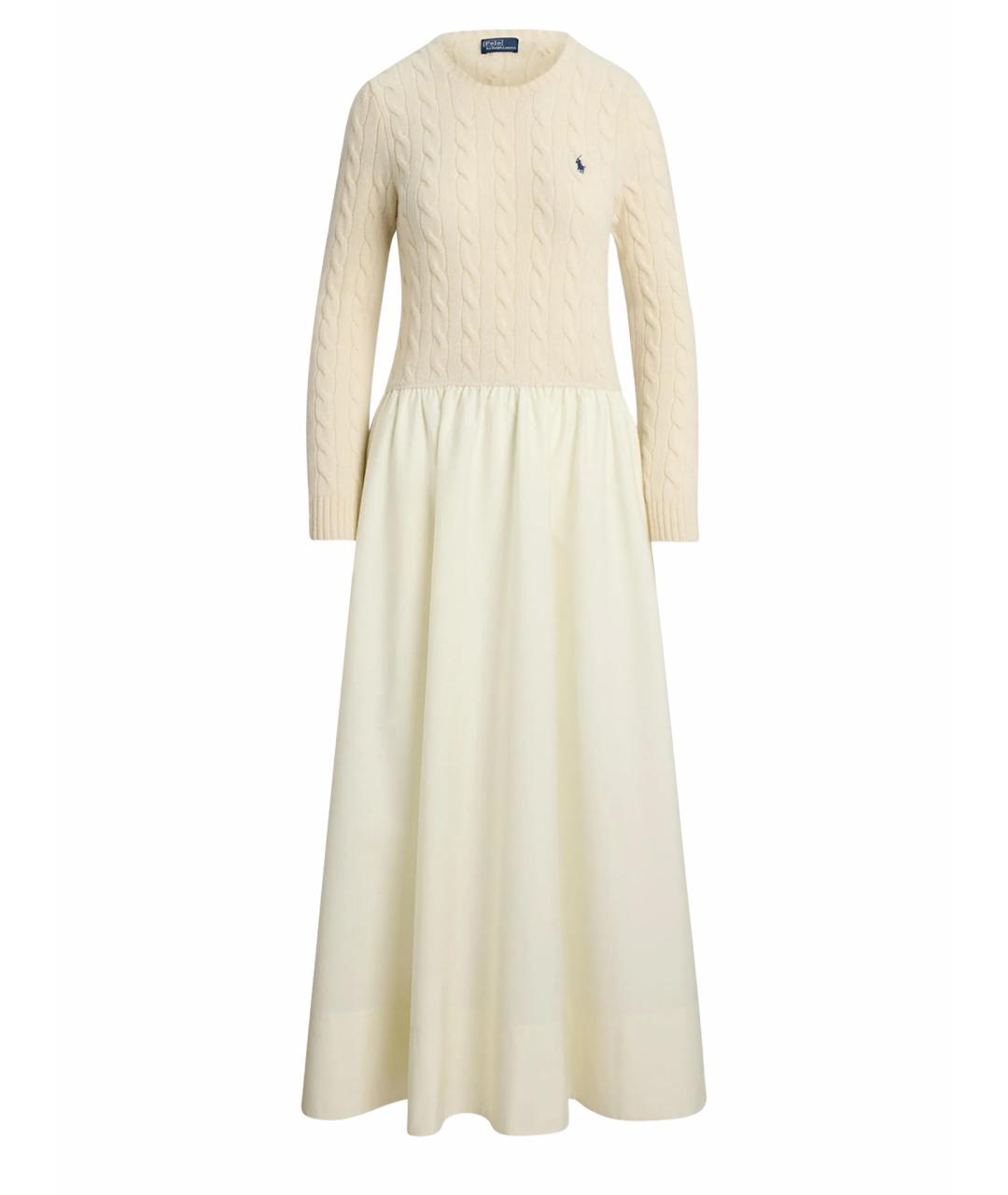 POLO RALPH LAUREN Бежевое шерстяное повседневное платье, фото 1