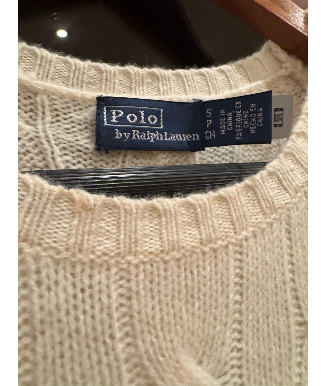 POLO RALPH LAUREN Бежевое шерстяное повседневное платье, фото 3