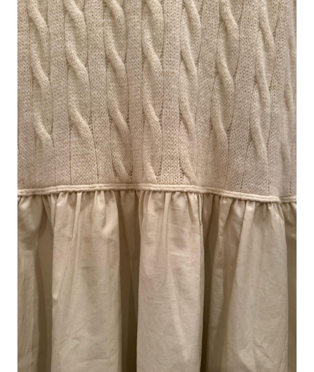 POLO RALPH LAUREN Бежевое шерстяное повседневное платье, фото 4