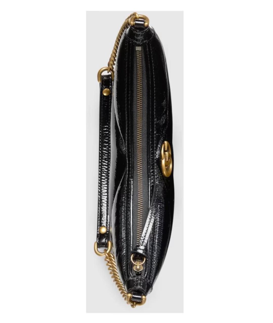 GUCCI Черная сумка через плечо из лакированной кожи, фото 8