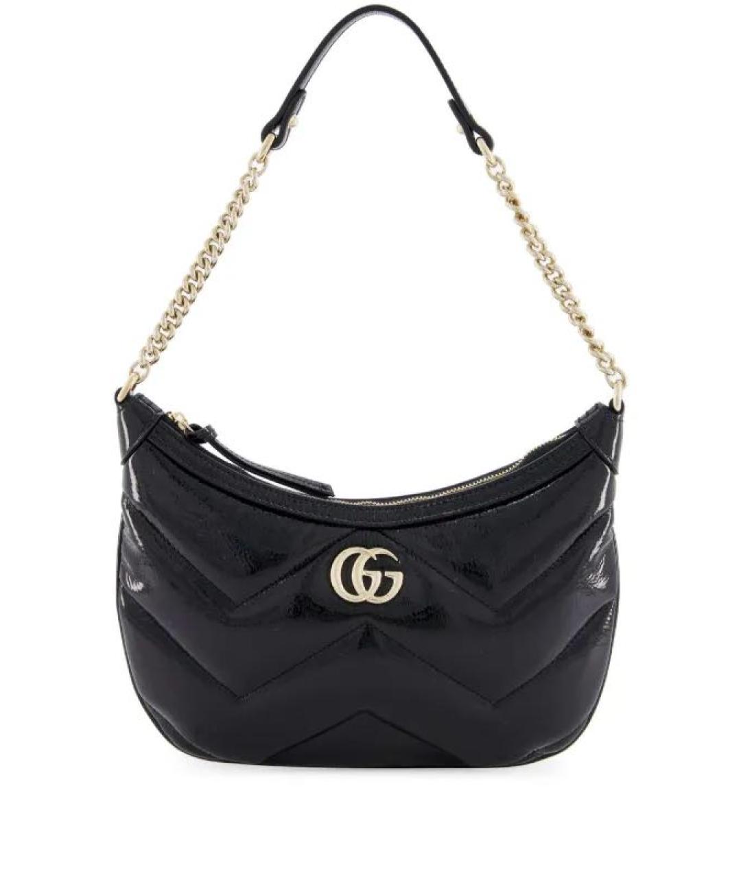 GUCCI Черная сумка через плечо из лакированной кожи, фото 9