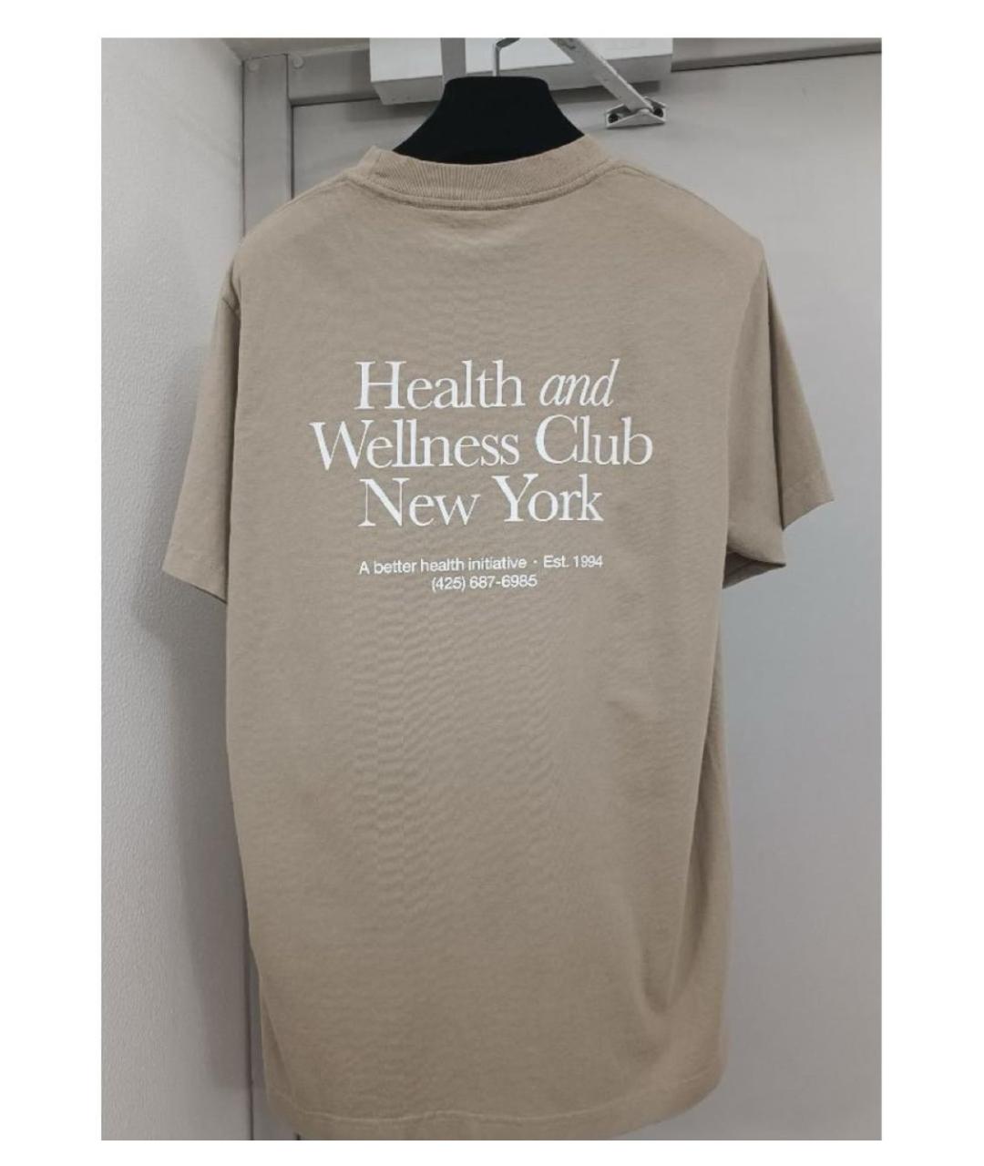SPORTY AND RICH Бежевая хлопковая футболка, фото 2