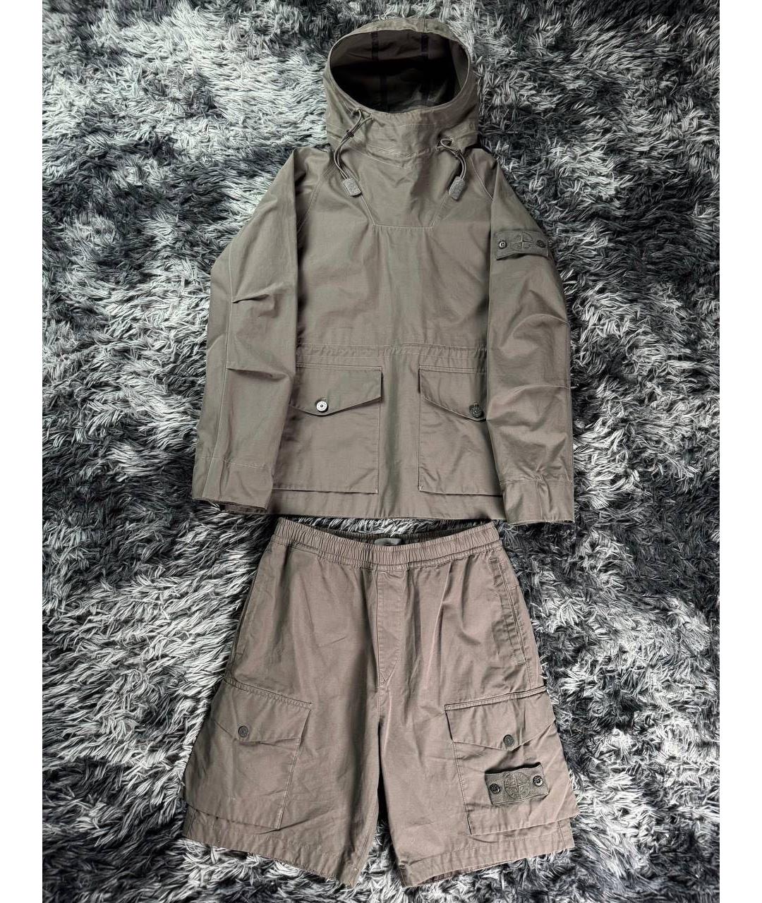 STONE ISLAND Серый хлопковый спортивный костюм, фото 9